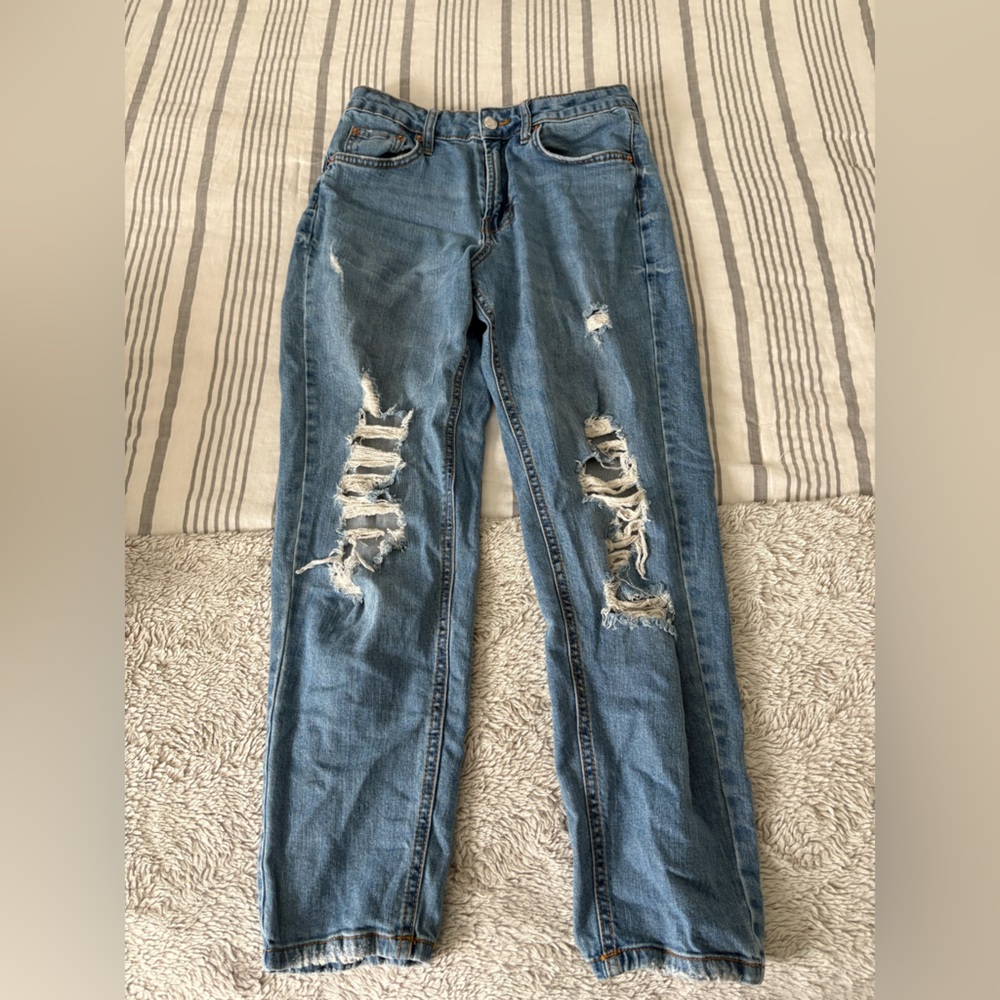 Women’s Distressed Blue Denim Jeans
